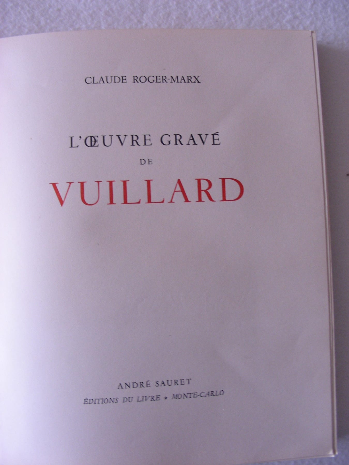 L'Œuvre gravé de Vuillard